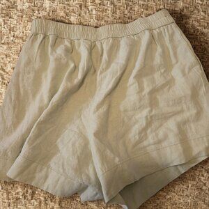 A&F Light Green Shorts 💚 Linen Blend, Elastic Waist, Effortless Summer Style
